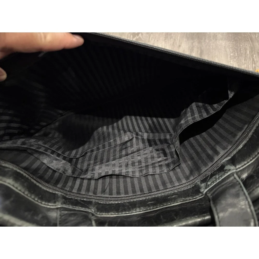 TUMI Alpha Leather Laptop Briefcase - 9674D3 - Black Travel Bag